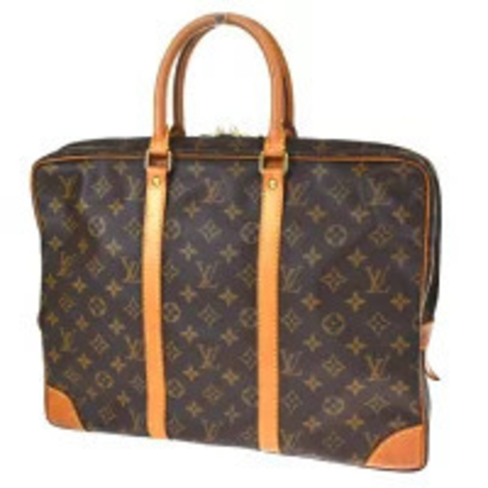 Louis Vuitton Porte Documents Voyage Briefcase Monogram Leather Brown
